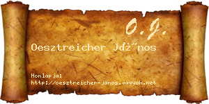 Oesztreicher János névjegykártya
